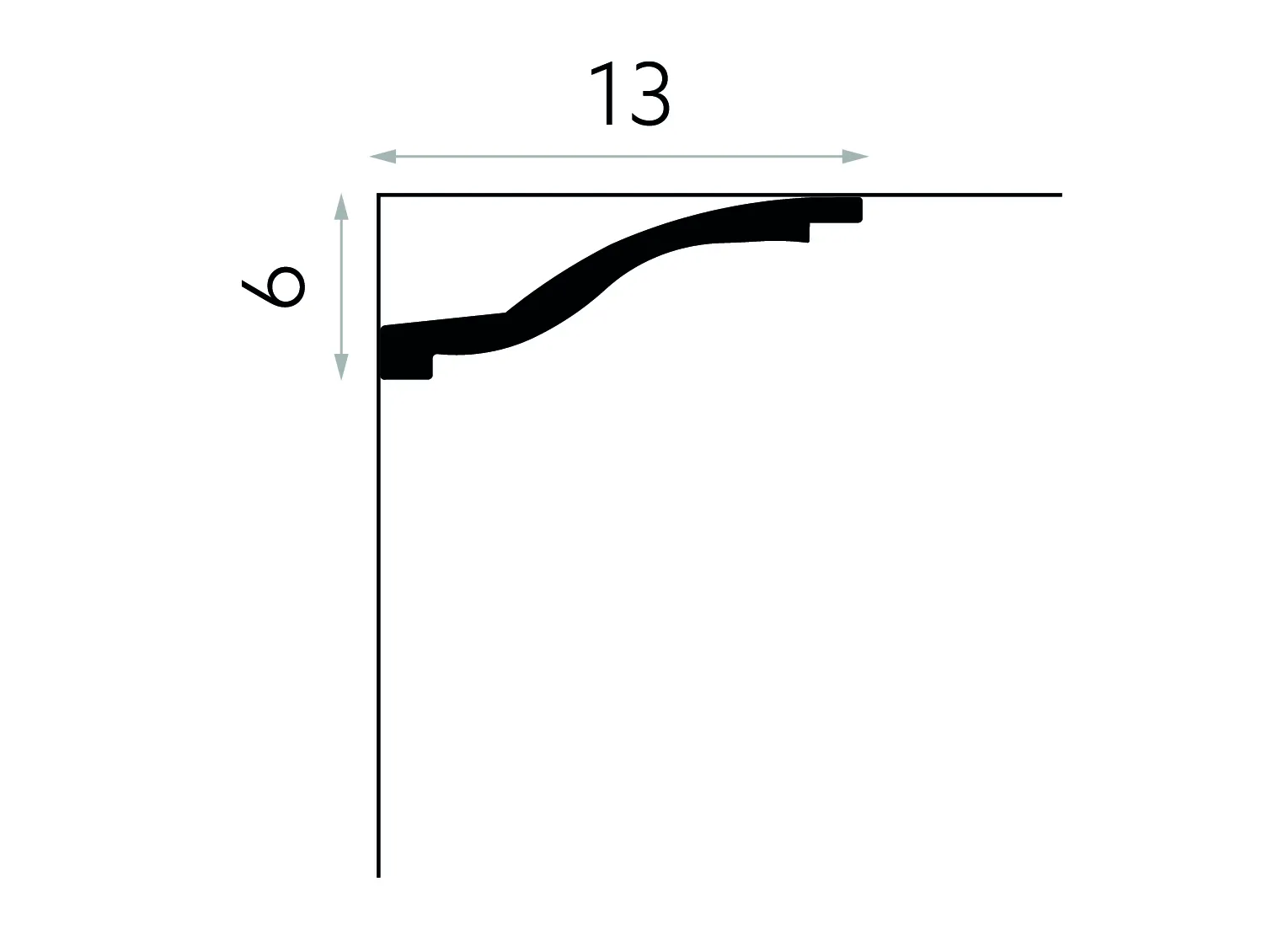 Listwa przysufitowa biała MDB127 wym. 200 x 13 x 6 cm, z ProFoam