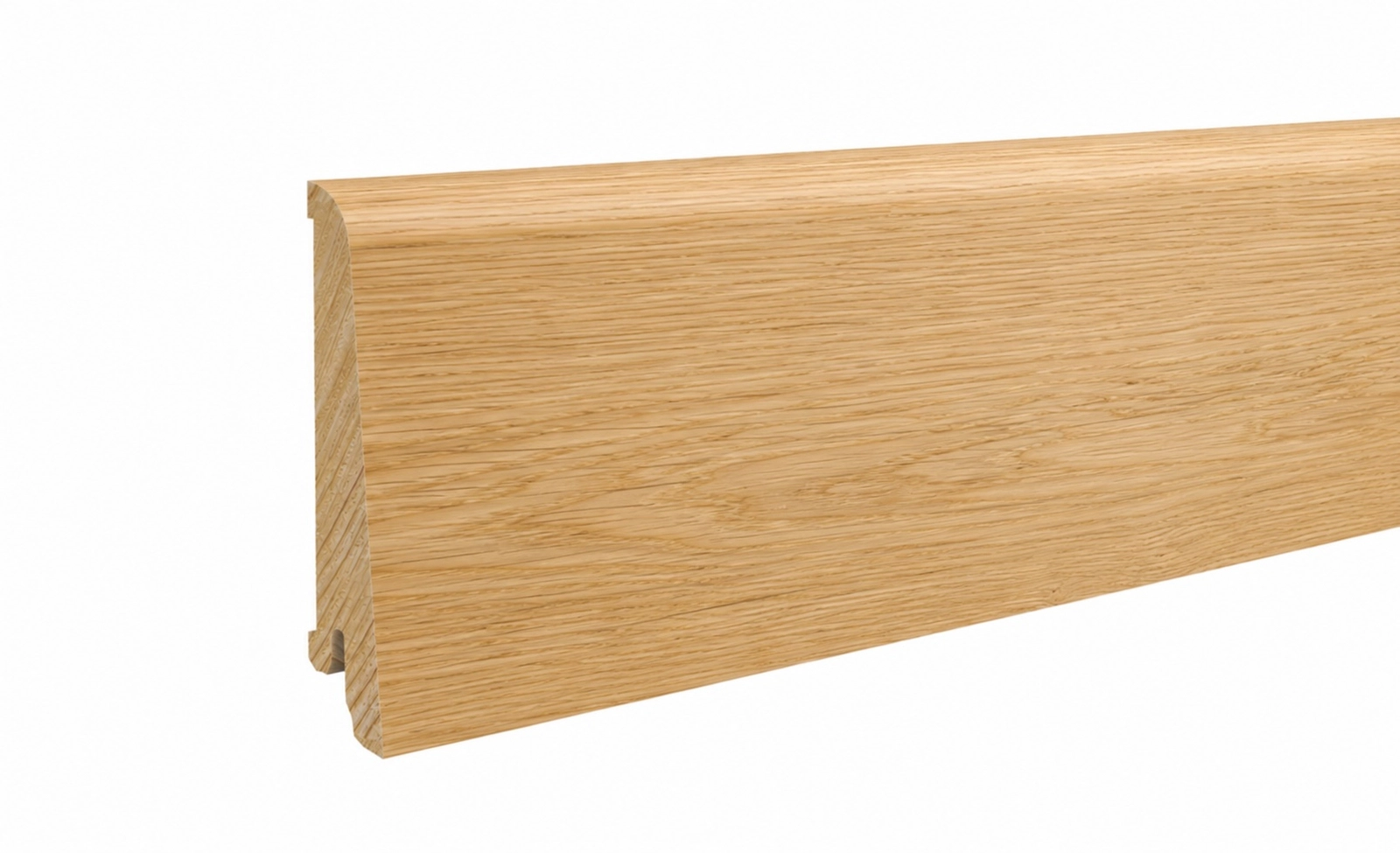PRÓBKA 20 CM - Listwa przypodłogowa drewniana 80x16 mm - dąb europejski lakierowany