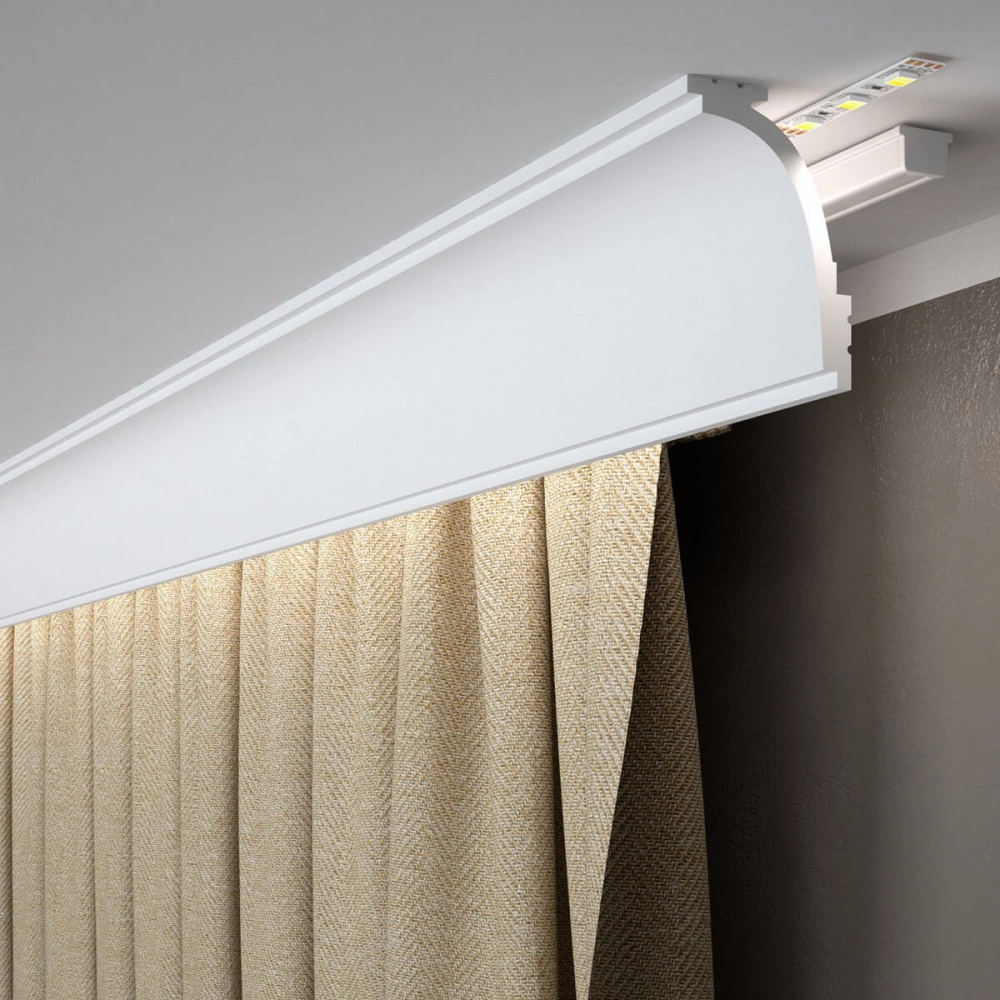 Listwa karniszowa Mardom Decor MD111 biała wym. 200 x 6.2 x 9.2 cm, z PolyForce